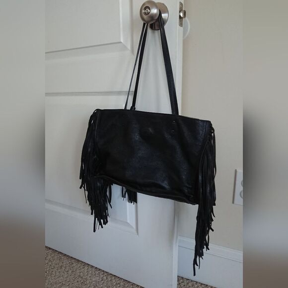 Prada Glace Calf Black Etiquette Fringe Leather tote bag - Picture 4 of 16